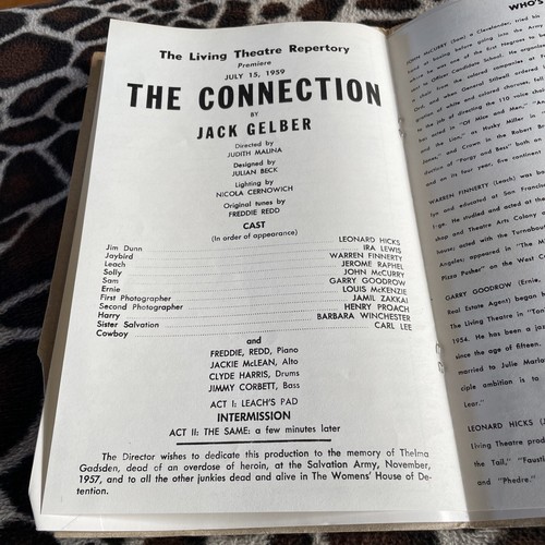 July 1959, Playbill-The Connection-Jack Gelber-Freddie Redd-Jackie Mclean-jazz