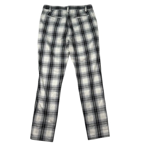Elwood Golf Pants Mens 32x31 White Black Barabas Plaid Performance Skinny Leg