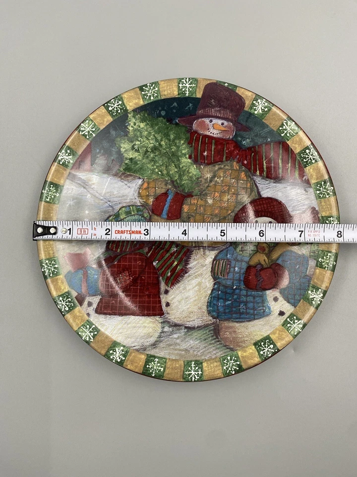 Juego De Colección De 4 Platos De Postre Muñeco De Nieve Escarchado Susan Winget Vacaciones Nieve Sin Usar LEER Foto 4 de 4