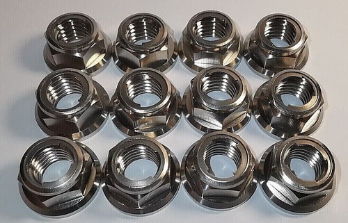 M10 x 1.5mm titanium Grade 5 TC4 hex flanged lock nuts - Picture 13 of 14