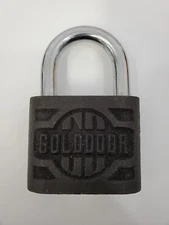 Vintage Large Heavy Duty Lock GOLDDOOR #4508 Padlock with Key