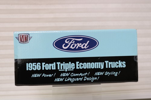 1956 Ford Truck F-100 Scale 1/24 Pastel Blue w/ V-8 Blower Duel Exhaust M2 R115 - Picture 2 of 4