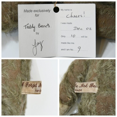 Forget Me Not Bear Teddy Bear Plush Made By JOY H31cm With Tag Used - 第 9/10 張圖片