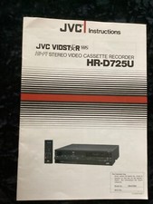Vintage JVC HR-D725U Instruction Manual Stereo Video Cassette Recorder 
