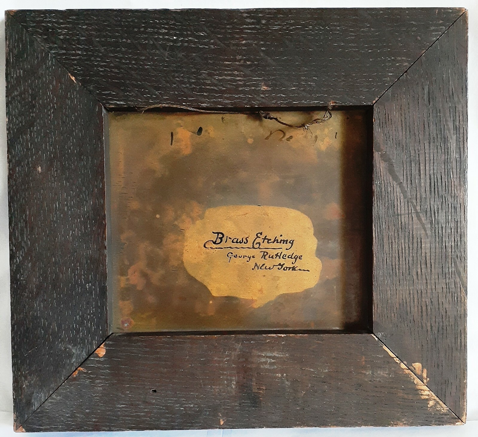 Rutledge Antique Etching In Brass. 19th cherubs and ce Fort