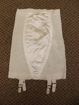 NEW Vtg 1950s Rubber Knit Satin Panel Open Bottom Girdle Garter Belt Shaper  Sz S | eBay