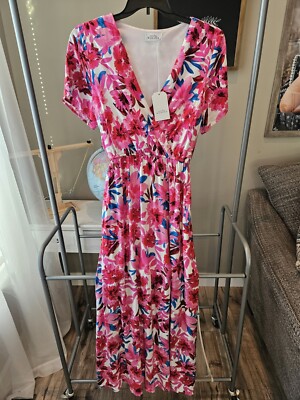 strapless open back dress Emily White Floral Print Ruffled Tiered Maxi Dress – Mimi June
