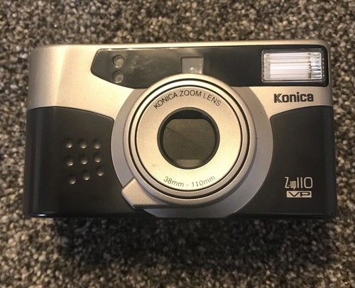 Konica Z-up 110 VP Point & Shoot 35mm Film Camera - Black and Silver colour