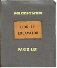 PREISTMAN LION MkIII EXCAVATOR ORIGINAL 1965  FACTORY PARTS CATALOGUE