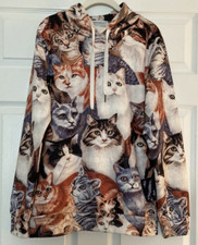 Unisex Adult NEWCOSPLAY Colorful 3D Digital Printed Cat LS Lined Hoodie Sz S/M