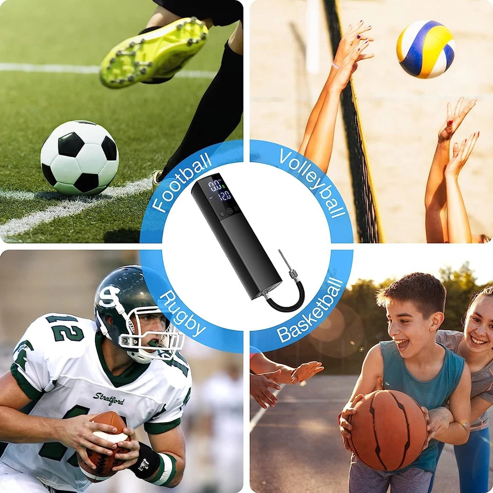 Bomba de bola eléctrica, bomba de aire automática portátil inflado rápido pantalla LCD Foto 4 de 4