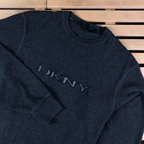 Mens Fleece Sweatshirt Vintage DKNY Size M - Picture 2 of 6