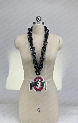 AMINCO New Ohio State Buckeyes Jumbo Black Big Fan Chain Necklace Foam MI USA