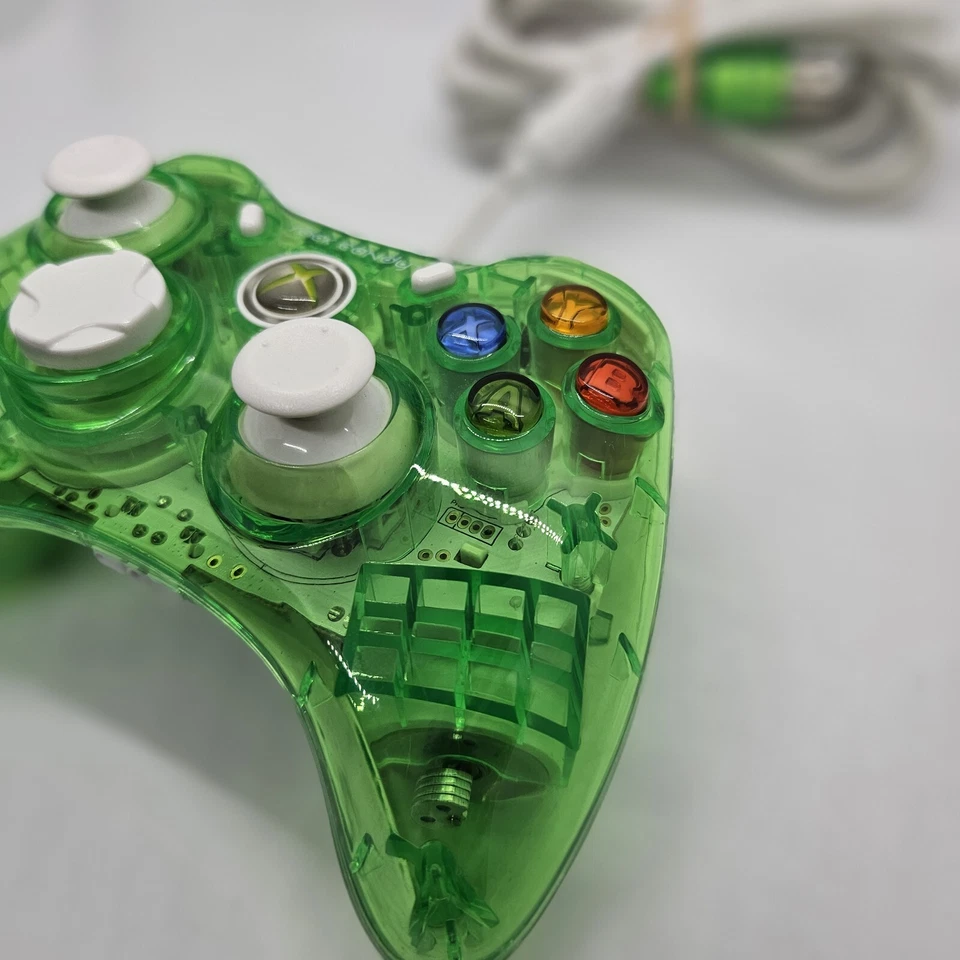 Rock Candy Xbox 360 Controller Green wired PL-3760 gaming colorful paddle video - Image 4 of 4