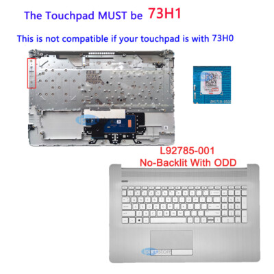 73H1 PTP Touchpad ODD For HP Pavilion 17-BY 17-CA Palmrest Backlit