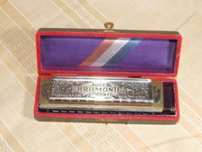 Vintage M. Hohner Super Chromonica Chromatic Harmonica Original Case Key Of C