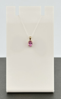 Leichter 9kt Gelbgold 0,50ct Rosa Topas Solitär Anhänger (nur Anhänger)