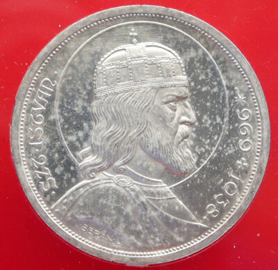 ハンガリー；聖ステファン5ペンゴ大型銀貨、1938年BP, NGCスラブ ハンガリー；聖ステファン5ペンゴ大型銀貨、1938年BP, NGCスラブ