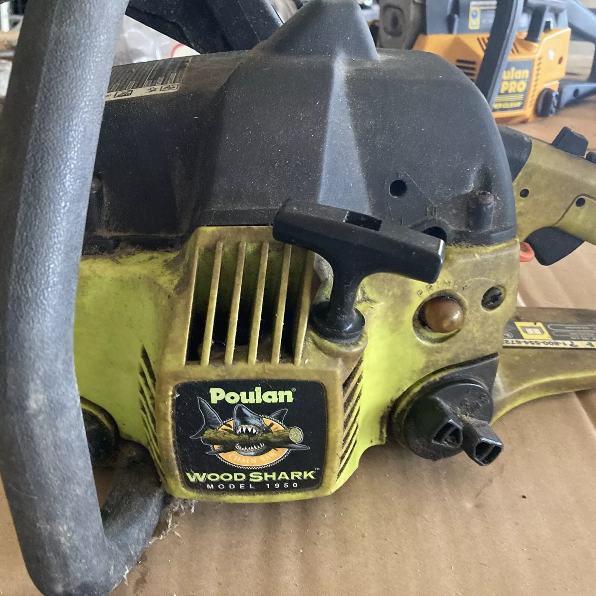 Poulan Model 1950 Woodshark Chainsaw Parts Or Repair Turns Over