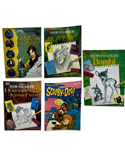 5 pack How To Draw Lion King Hunchback Notre Dame Camelot Scooby Doo Bambi Book