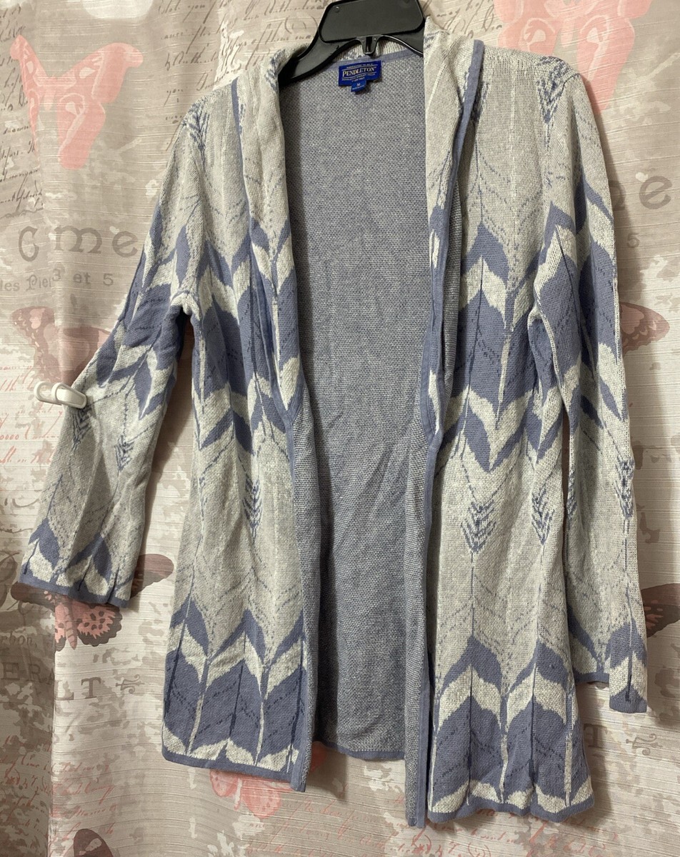 カーディガン PENDLETON Women's Linen Cotton Nice Print Knit Open Lightweight