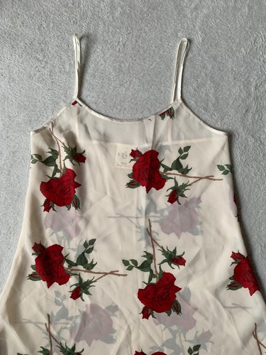 Vintage Etam 90s Y2K Cream Rose Fairy Romantic Whimsygoth Cami Slip Dress 10-12 - Picture 11 of 16