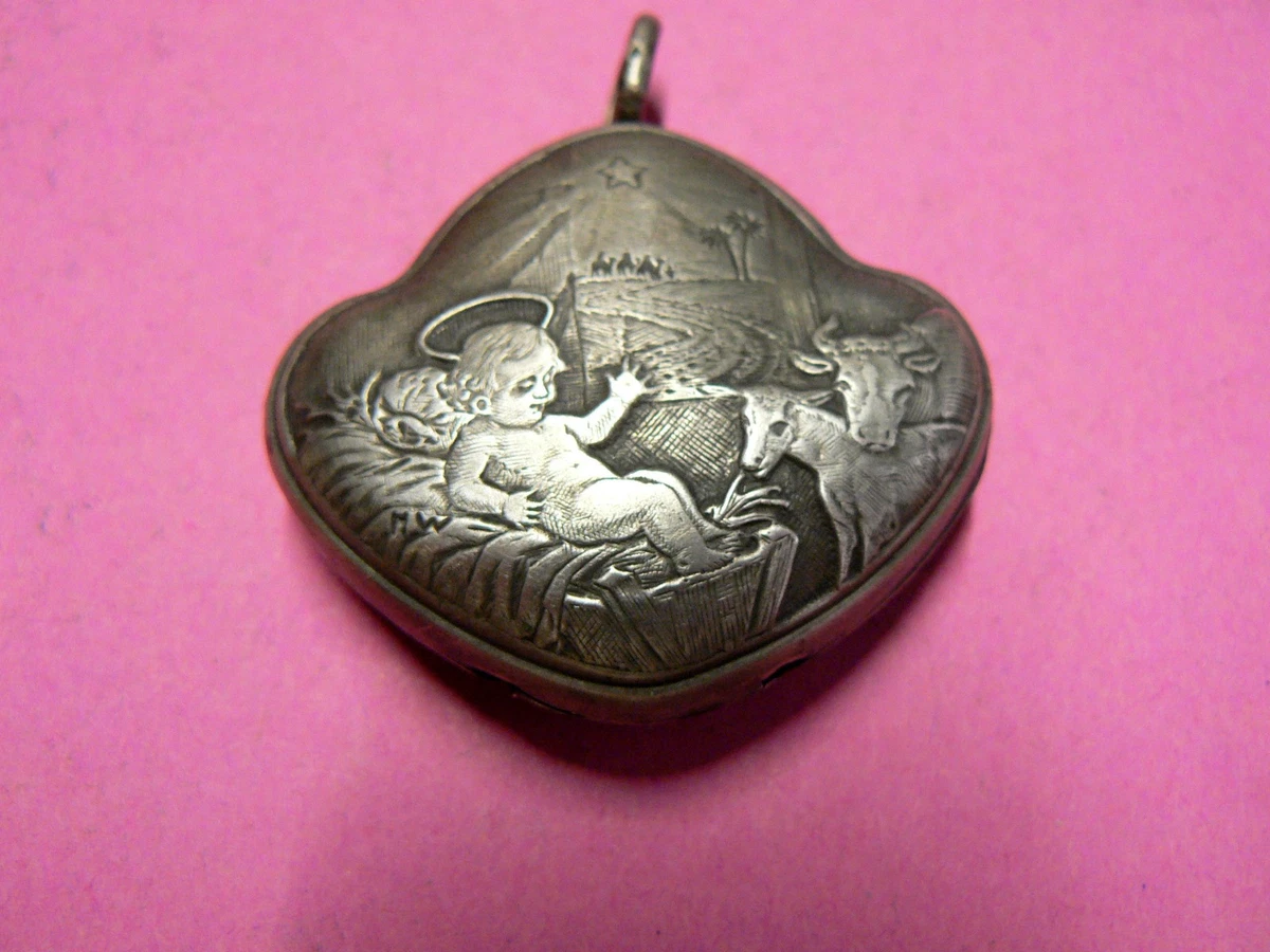 HOCHET DE BÉBÉ Ancien Grelot En Argent Decor Floral EUR 20,00 - FR