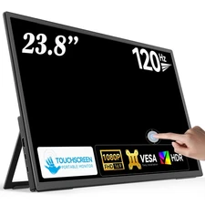 120Hz Touch Portable Monitor, 23.8 Zoll Tragbarer Mobiler IPS Bildschirm FHD HDR