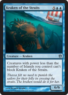 MTG Kraken of the Straits - Foil, Born of the Gods, Moderately Played, English