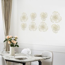 7-Piece Flower Metal Wall Art Decor Metal Wall Hanging for Living Room Bedroom
