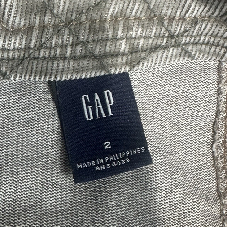 Minifalda vintage The GAP beige elástica de algodón pana frontal a presión talla 2 Foto 3 de 4