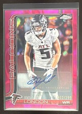 2025 Topps Chrome Drake London Auto Magenta Lava Refractor #/399 Falcons