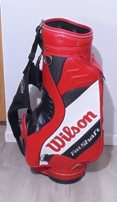 Wilson Staff Red Leather cart Golf Bag Fat Shaft 6-Way Belding