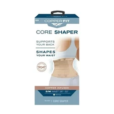 Copper Infused Fit Core/Waist Shaper Back Support S/M 26"-34" Beige