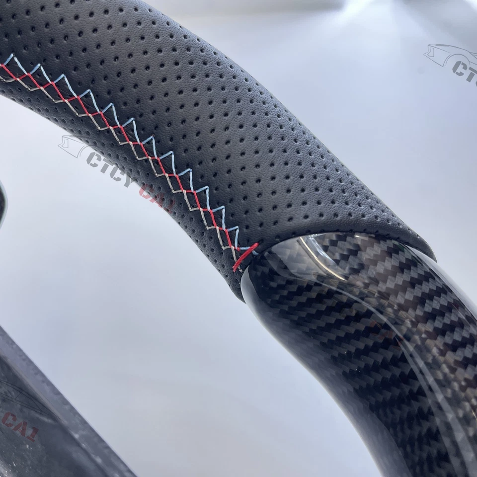 Volante de fibra de carbono personalizado para Benz Clase C W203 SLK55 AMG R171 05-08 Foto 2 de 4