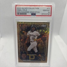 2023 Gilded Collection Oneil Cruz Mini Diamond Gold /50 #77 PSA 10