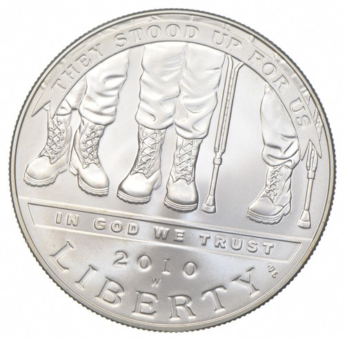 2010-W Unc Disabled Veterans Commemorative Silver Dollar $1 *5789