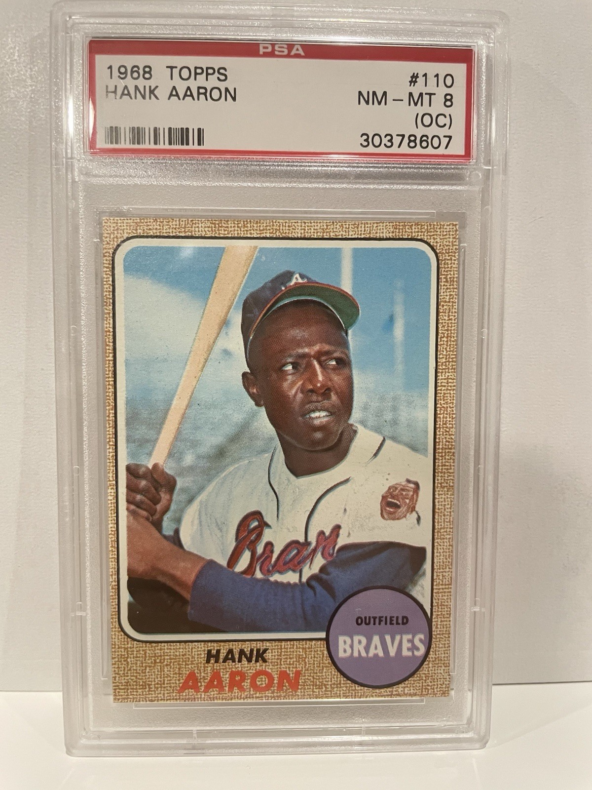 Topps 1968 Hank Aaron #110 Atlanta Braves PSA 8!   HOME RUN KING!  RARE 🔥