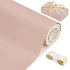 Pink Matte Wrapping Paper16.9 Inches X 39.3 Feet,Solid Color pearlescent Pape...