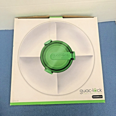 Casabella Guac-Lock Full Set - Green Guacamole Container & White Chip Tray