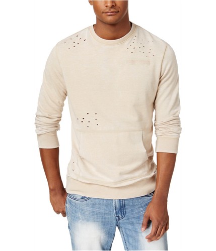 American Rag Mens Deconstructed Sweatshirt, hummus, L