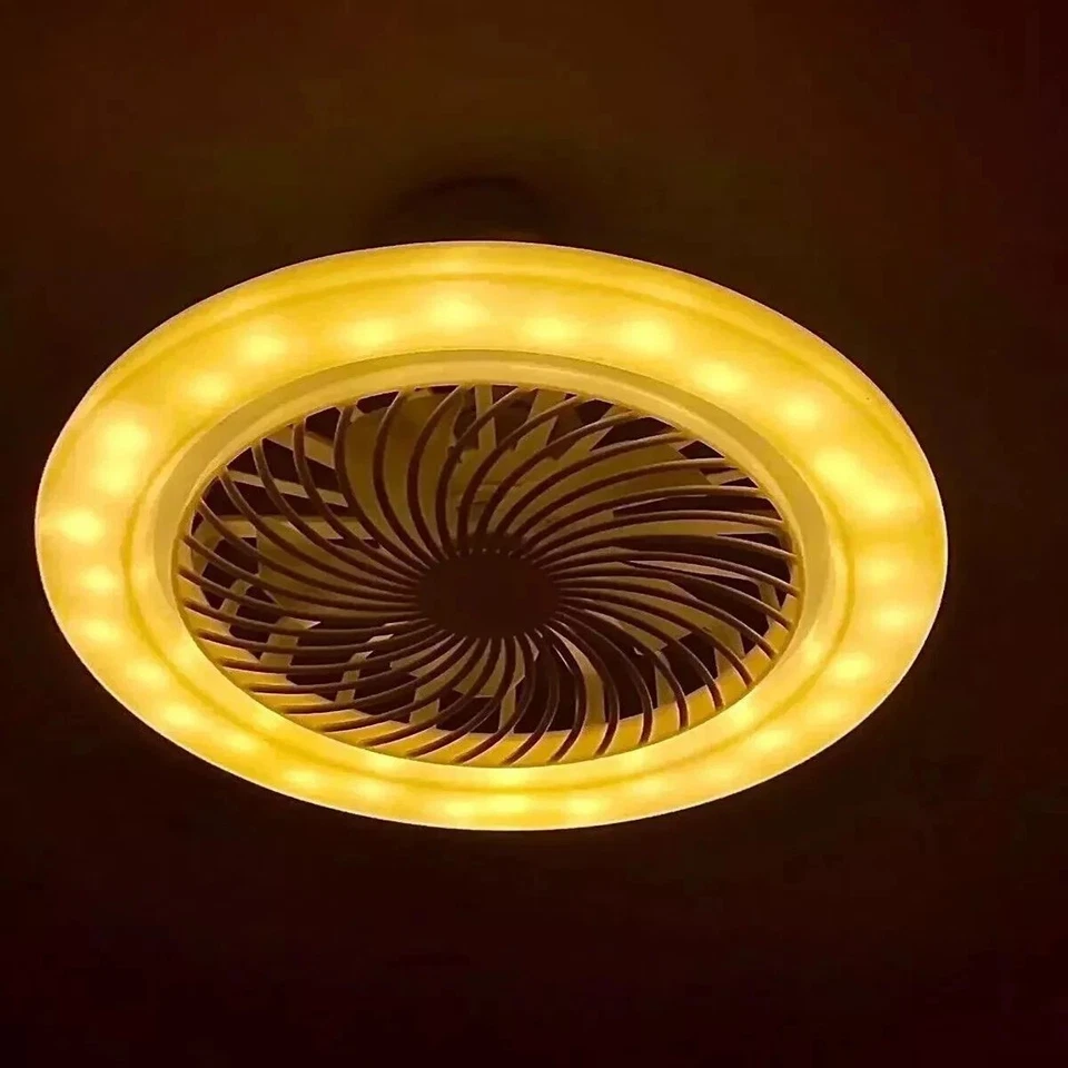 VENTILATORE PLAFONIERA LED DA SOFFITTO E27 REGOLABILE TELECOMANDO 30W - Immagine 3 di 4