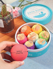 Bath Bombs, 7 Pcs Fizzies Spa Kit Perfect for Moisturizing Skin 7 SCENTS COLOR