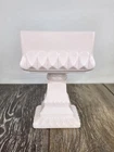 Jeannette Square Blush Pink Milk Glass Pedestal Bowl Pedestal Compote Candy Dish