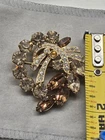 Vintage Eisenberg Ice Brooch Pin Goldtone Metal Faceted Rhinestones Please Read