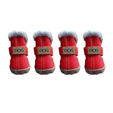 4Pcs/Set Waterproof Pet Snow Boots Soft Dog Rainshoes Winter Pet Dog Shoes