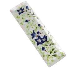 Funai Shippo Japanese Cloisonné Brush Tray – 9.5" Floral Enamel – Vintage Japan