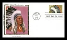 COLORANO SILK CACHET SHOSHONE INDIAN HEADDRESSES COVER CODY WY 1990 FIRST DAY