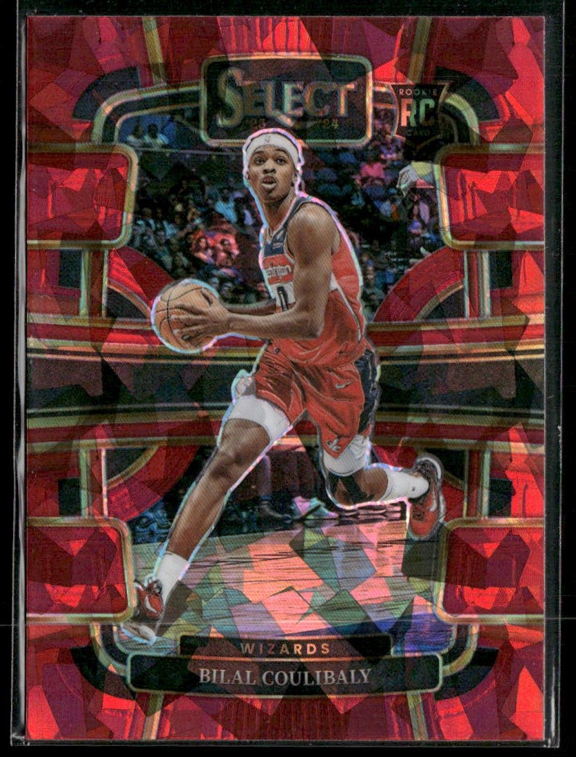 2023-24 Panini Select #97 Bilal Coulibaly Red Cracked Ice Prizms