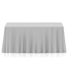 10 Pack 90" x 132" Rectangular Polyester Fabric Tablecloths for Wedding - Silver